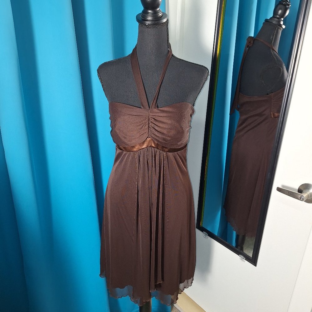 Cocktail Short Dress Size Large Brown